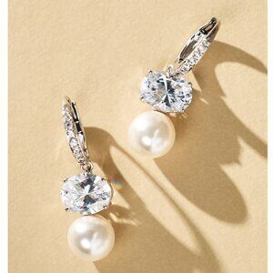 NADRI Crystal Pearl Drop Earrings